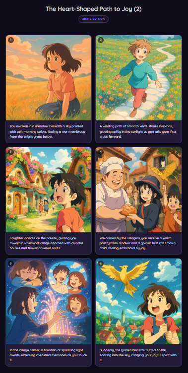 Anime-style dream picture book sample
